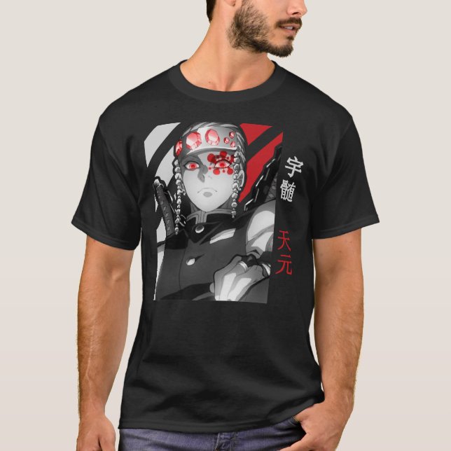 Tengen Uzui Demon Slayer Kimetsu No Yaiba BlackRed T-Shirt (Front)
