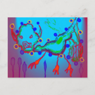 Tengu spirit watching postcard