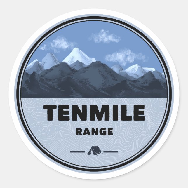 Tenmile Range Colorado Camping Classic Round Sticker (Front)
