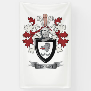 Tennant Family Crest Coat of Arms Banner
