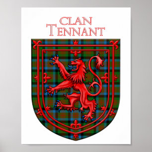 Tennant Tartan Scottish Plaid Lion Rampant Poster