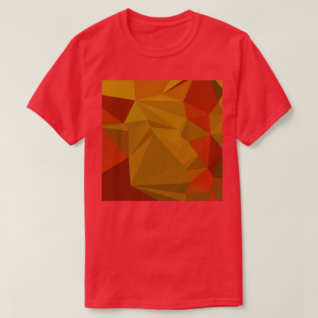 Tenne Tawny Orange Abstract Low Polygon Background T-Shirt (Design Front)