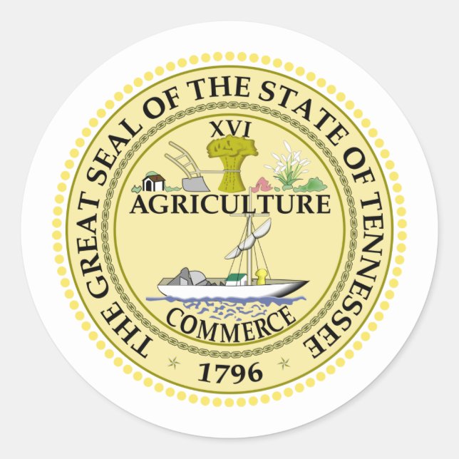 Tennessean Seal, Seal of Tennessee Sticker (Front)