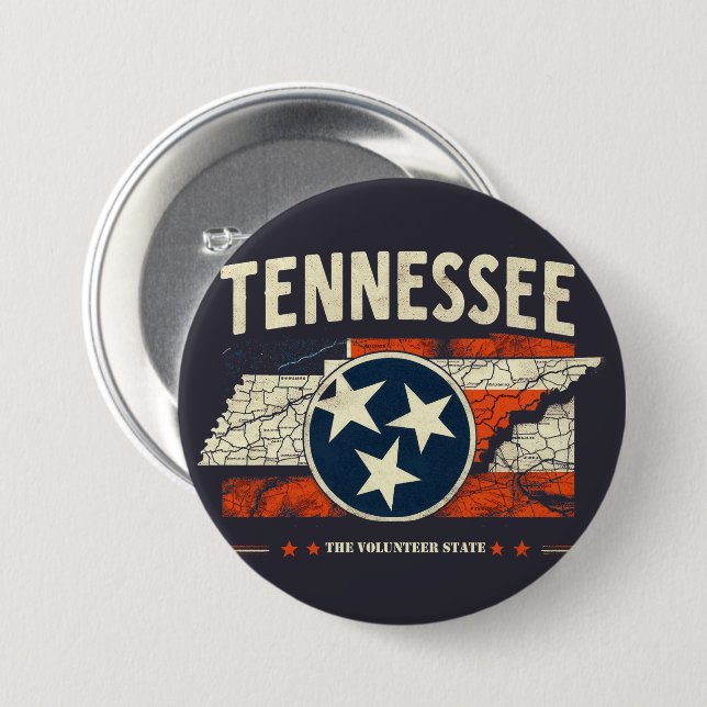 Tennessee 7.5 Cm Round Badge (Front & Back)