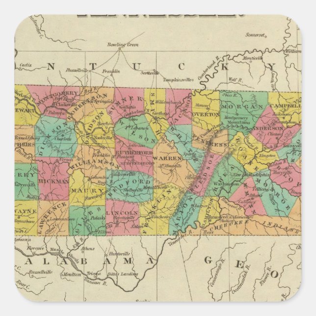 Tennessee 7 square sticker (Front)