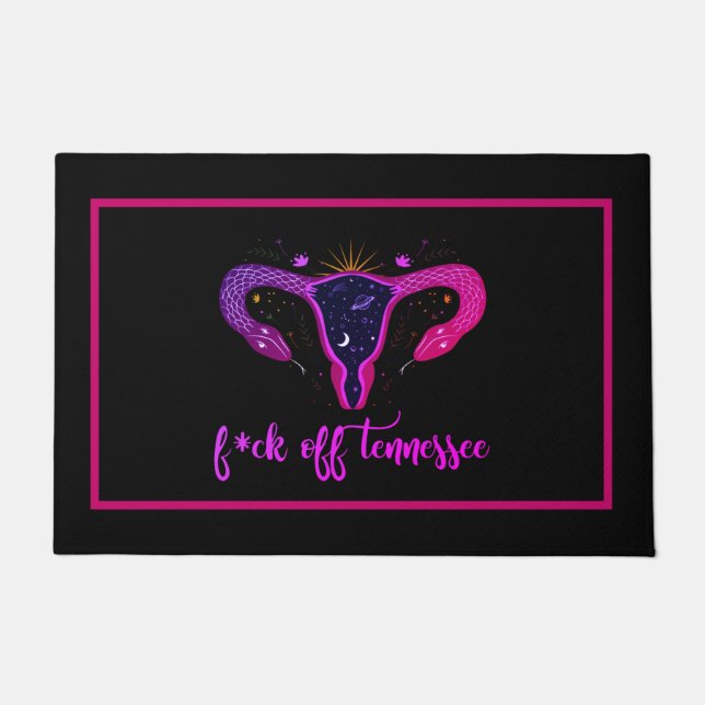 Tennessee Abortion Ban Celestial Uterus Protest   Doormat (Front)