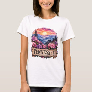 Tennessee Americana Floral Patriotic State Design T-Shirt