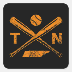 Tennessee Baseball Bats & Ball Classic Baseball Square Sticker