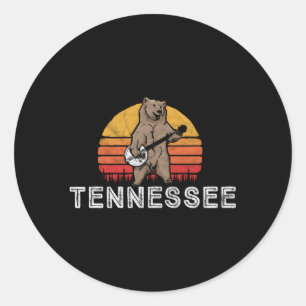 Tennessee Bluegrass Banjo Bear Classic Round Sticker