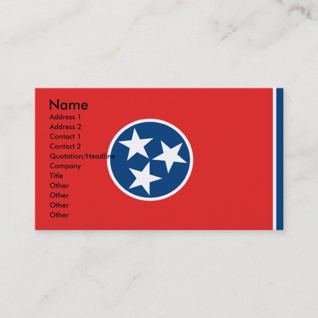 TENNESSEE Business Cards (Front)
