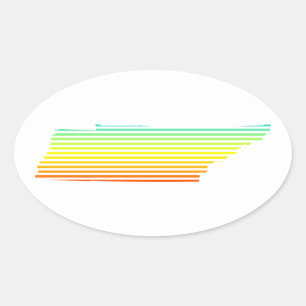 tennessee chill fade oval sticker