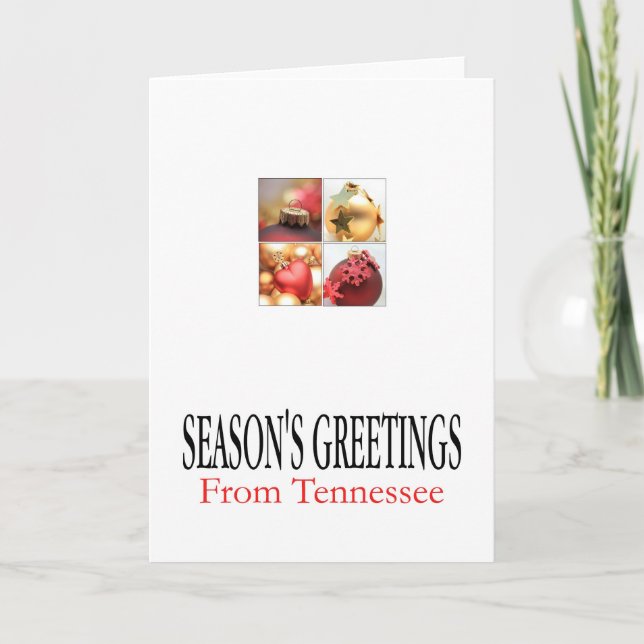 Tennessee  Christmas Card, state specific Holiday Card (Front)