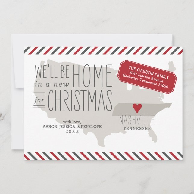 Tennessee Christmas Moving Announcement Holiday (Front)