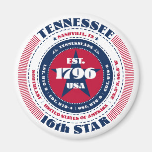 Tennessee Circle Typography Souvenir Magnet