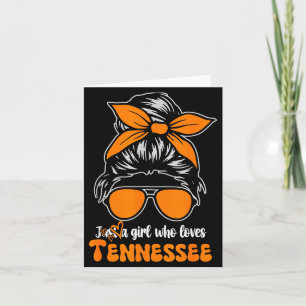 Tennessee Cowgirl Gingham Bun Tn Orange State Wome Card