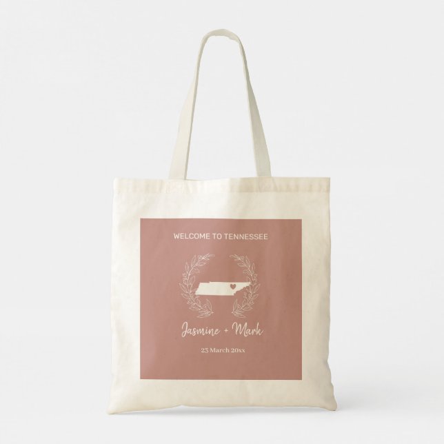 Tennessee Destination Wedding Welcome    Tote Bag (Back)