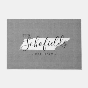 Tennessee Family Monogram State Doormat