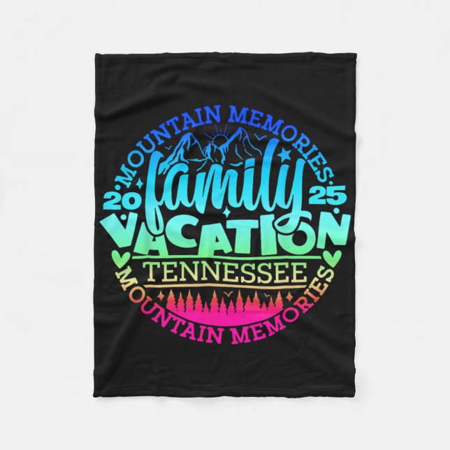 Tennessee Family Vacation Road Trip 2025 Mountain  Fleece Blanket (Front)