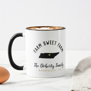 Tennessee Farm Sweet Farm Family Monogram Mug