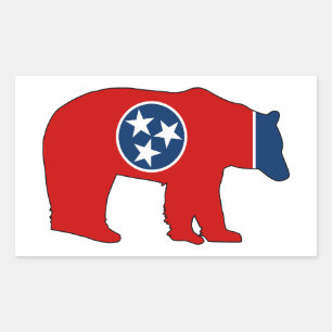 Tennessee Flag Bear Rectangular Sticker