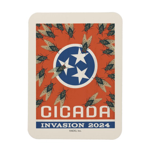 Tennessee Flag Cicada Invasion Magnet (Vertical)