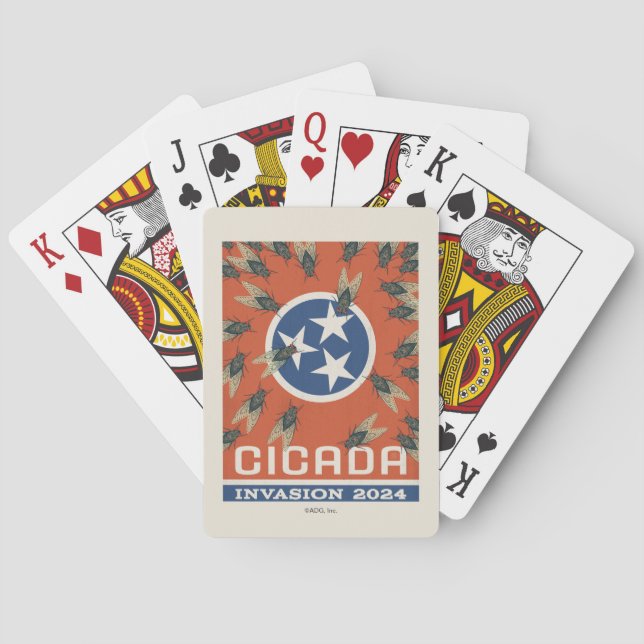 Tennessee Flag Cicada Invasion Playing Cards (Back)
