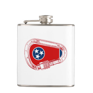 Tennessee Flag Climbing Carabiner Hip Flask