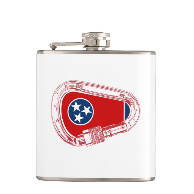 Tennessee Flag Climbing Carabiner Hip Flask (Front)