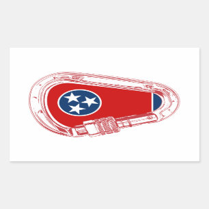 Tennessee Flag Climbing Carabiner Rectangular Sticker
