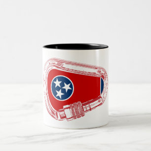 Tennessee Flag Climbing Carabiner Two-Tone Coffee Mug
