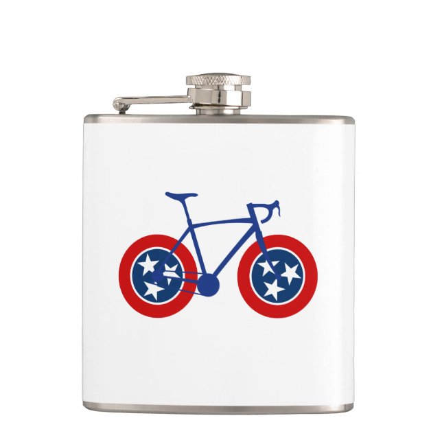 Tennessee Flag Cycling Hip Flask (Front)