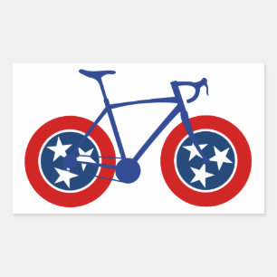 Tennessee Flag Cycling Rectangular Sticker