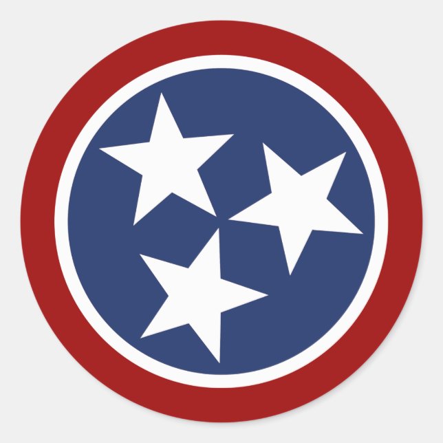 Tennessee Flag Emblem Classic Round Sticker (Front)