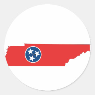 Tennessee Flag Map Classic Round Sticker