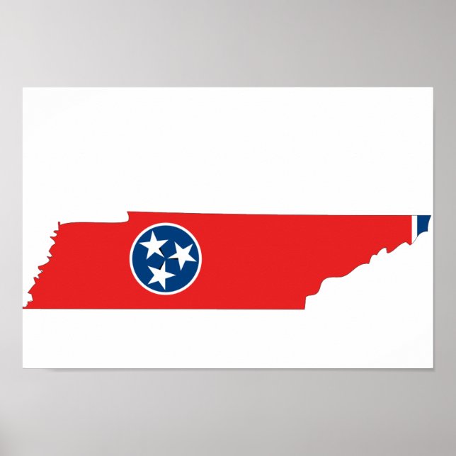 Tennessee Flag Map Poster (Front)