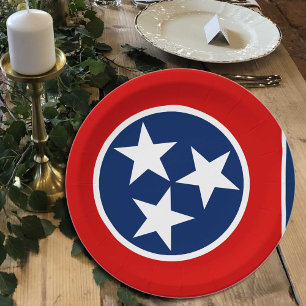 Tennessee Flag plates, party, sports, Tennessee Paper Plate