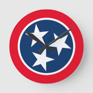 Tennessee Flag Round Clock
