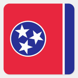 Tennessee flag square sticker