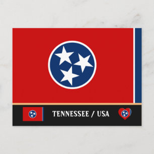 Tennessee Flag & Tennessee State USA /America Postcard