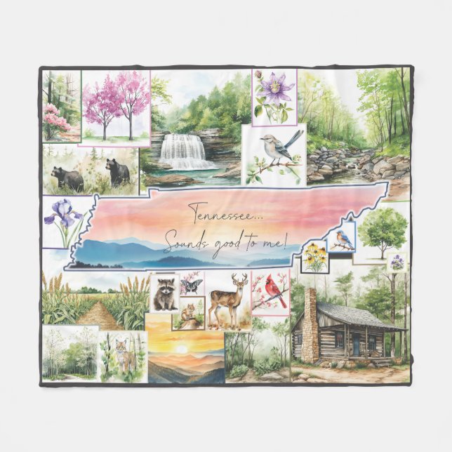Tennessee Fleece Throw Watercolor  (Front (Horizontal))