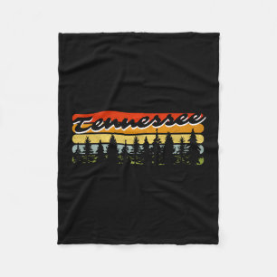 Tennessee Forest Sunset Trees Cabin Theme Souvenir Fleece Blanket