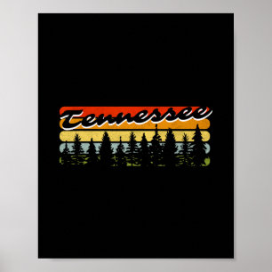 Tennessee Forest Sunset Trees Cabin Theme Souvenir Poster