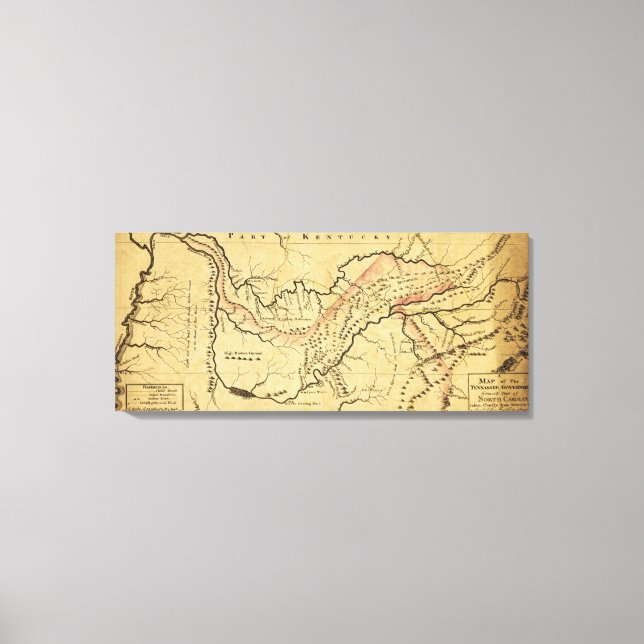 Tennessee GovernmentPanoramic MapTennessee Canvas Print (Front)
