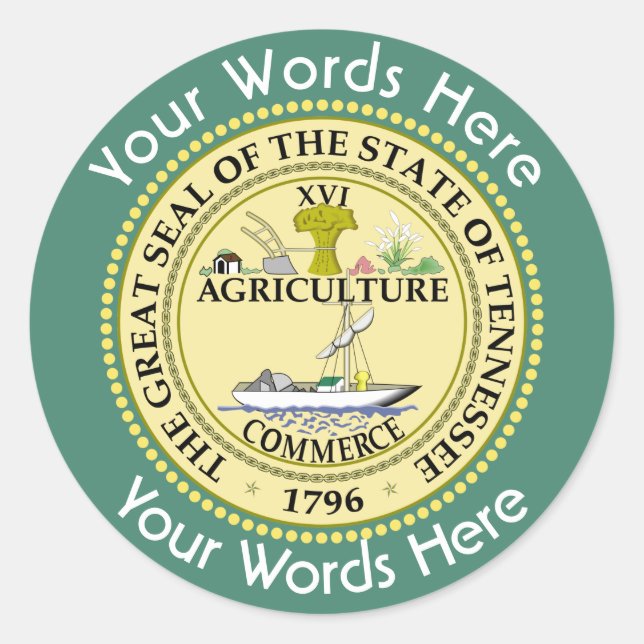 Tennessee Great Seal Custom Sticker (Front)