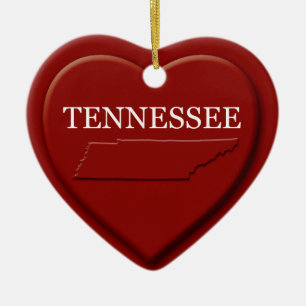 Tennessee Heart Map Christmas Ornament