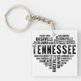 Tennessee Heart Nashville Memphis Alcoa Key Ring