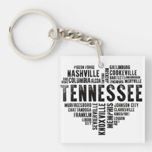 Tennessee Heart Nashville Memphis Alcoa Key Ring