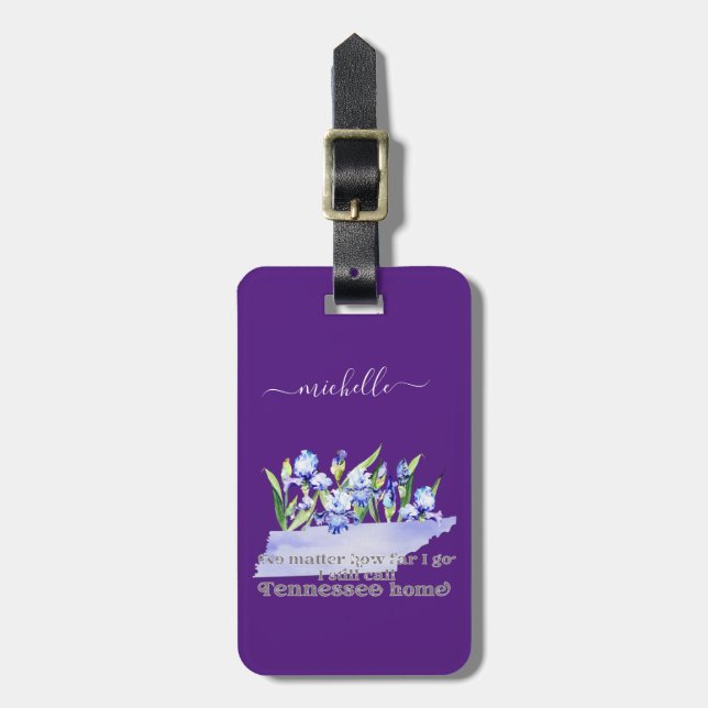 Tennessee Home Custom Text and Colour Luggage Tag (Front Vertical)