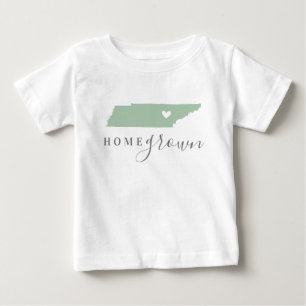 Tennessee Home Grown   Editable Colours State Map Baby T-Shirt