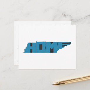 Tennessee Home State State Map Shaped Blue Postcard